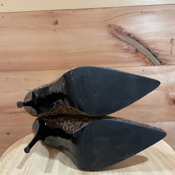 Stuart Weitzman Suede Leopard Print Booties Size 7 - Picture 4 of 8